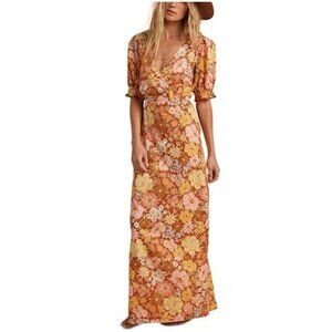 Billabong × Salty Blonde Women Hello There Printed Cotton Maxi Dress Sz Small